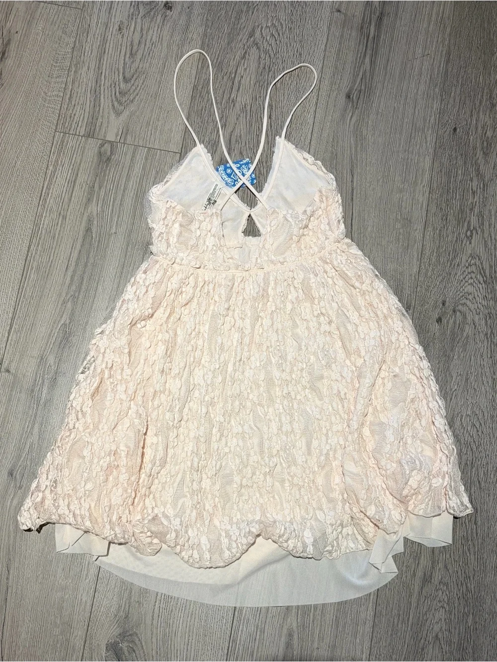 NWT free people fairy light pink Lace Spaghetti Strap Mini Dress